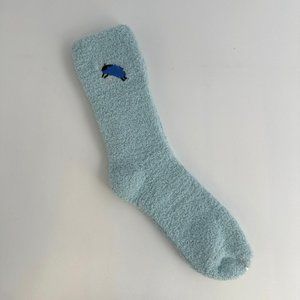 Soft Surroundings Sleepy Sheepy Socks Light Blue OS Fuzzy Comfy Socks Lounge NEW